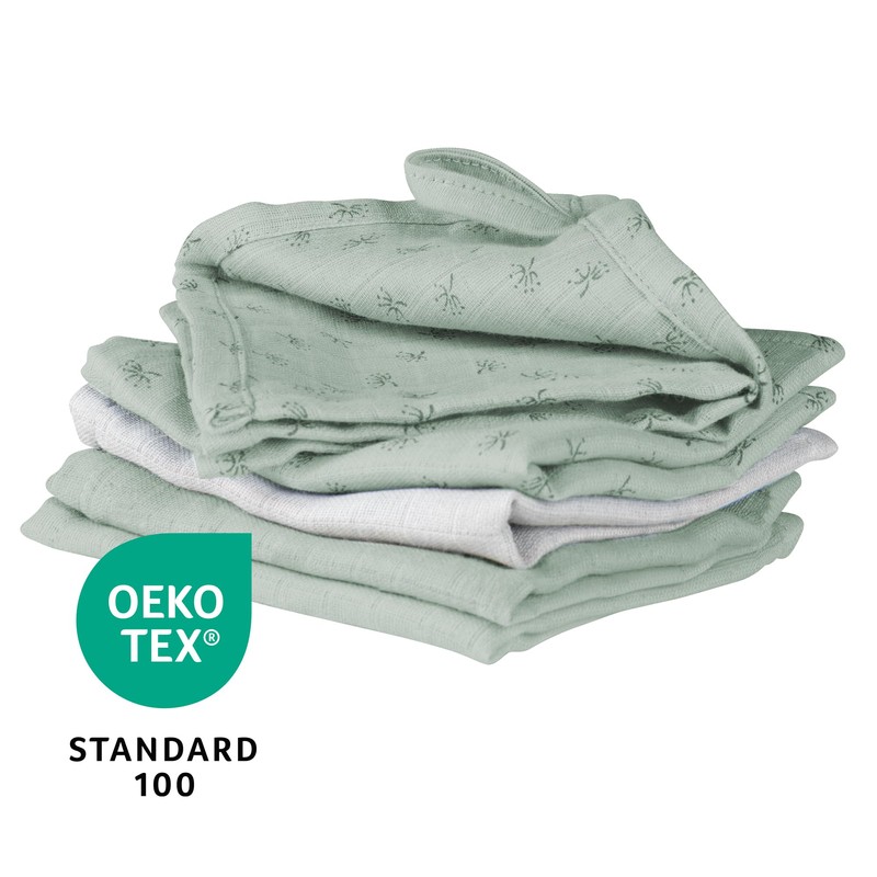 roba Organic Set of 5 Wash Cloths 'Lil Planet' Frosty