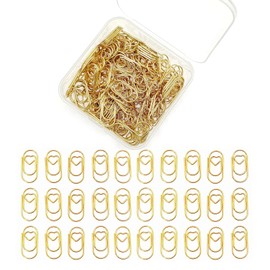 JZK 130pcs 2cm Mini Gold Heart Paper Clips, Small Cute paperclips for Wedding Invitations with envelopes, Decorations for Birth Announcement Cards, Novelty Page Markers for Book