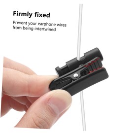 Mikinona 2sets Wire Shirt Clips Earphone Holder Black Cable Clip Earpiece 3pcs*2