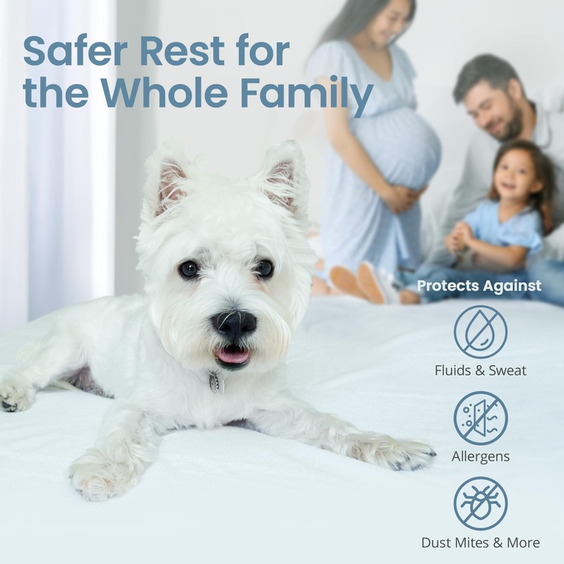 SafeRest Waterproof King Size Mattress Protector - Fitted with Stretchable