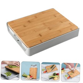 Multifunctional Cutting Board with Nonslip Kitchen Cutting Board Chopping Board Drawer Cutting Board Bamboo Chopping Board for Kitchen Meal Prep and Serving