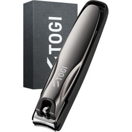 Genuine TOGI Nail Clipper, Supreme Sharpness, High-Quality 【Cuts Smoothly and Easily with Light Force】Curved Blade, Nail Clipper, Gift, Gunmetal Black, 420J2 Adopted