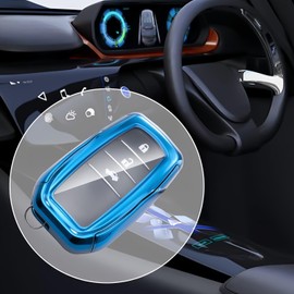 MEDZUK MEDZUK Schlsselhlle Kompatibel mit Toyota Corolla Cross 2020-2024 2025 Autoschlssel Hlle Schutz, Schlsselgeh?use Zubeh?r mit Schlsselanh?nger (Silber)