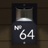 Custom Signs Solar Illuminated Modern Anthracite House Number Sign 24cm