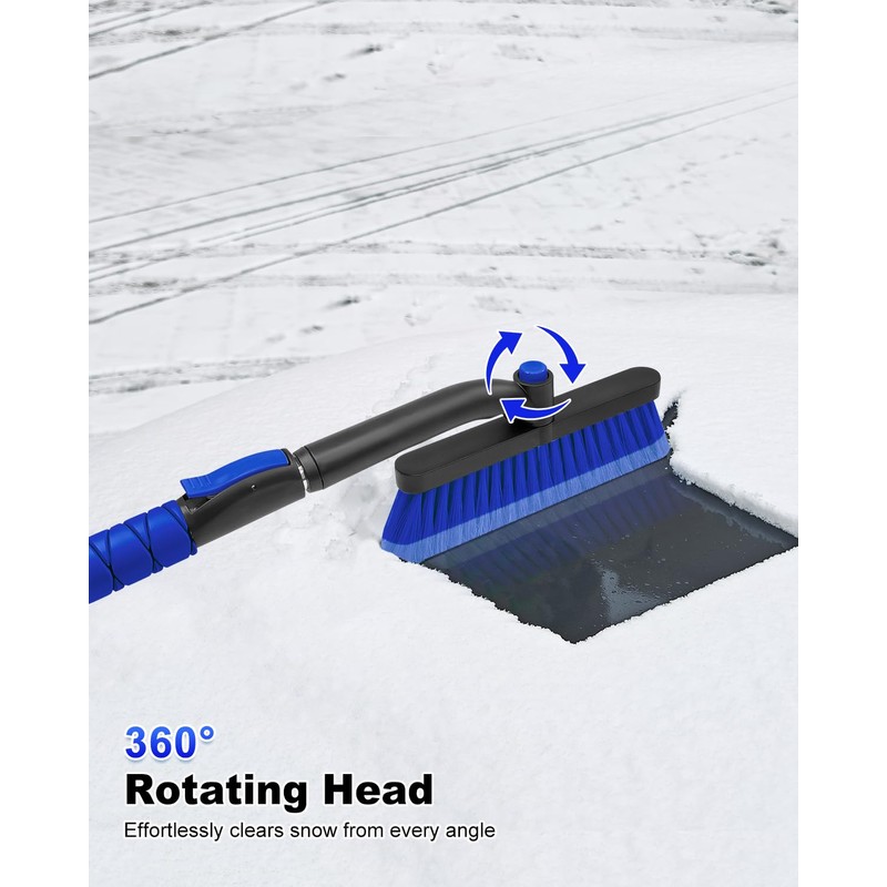 SEAAES 33 Inch Snow Brush and Ice Scraper for Car