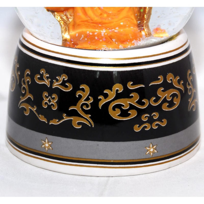 20037 - Snowglobe Angel white with harp with music box