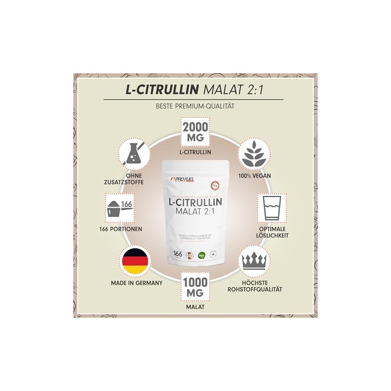 L-Citrulline Malate - 500 g Powder with 3000 mg L-Citrulline
