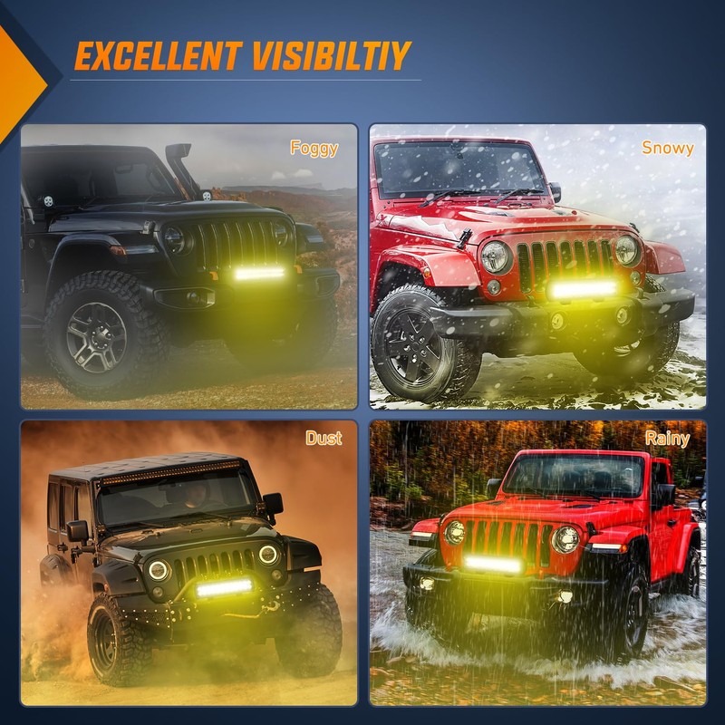 Nilight LED Light Bar 12 Inch 72W Spot Flood Combo