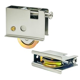 2 Pack Sliding Patio Door Rollers Assembly Replacement for Pella Sliding Patio Door,1-1/2" Steel Ball Bearing, Edge Adjustable,Stainless Steel Housing W/Flange,Model:0C5Y00P0/P-4998-FLR