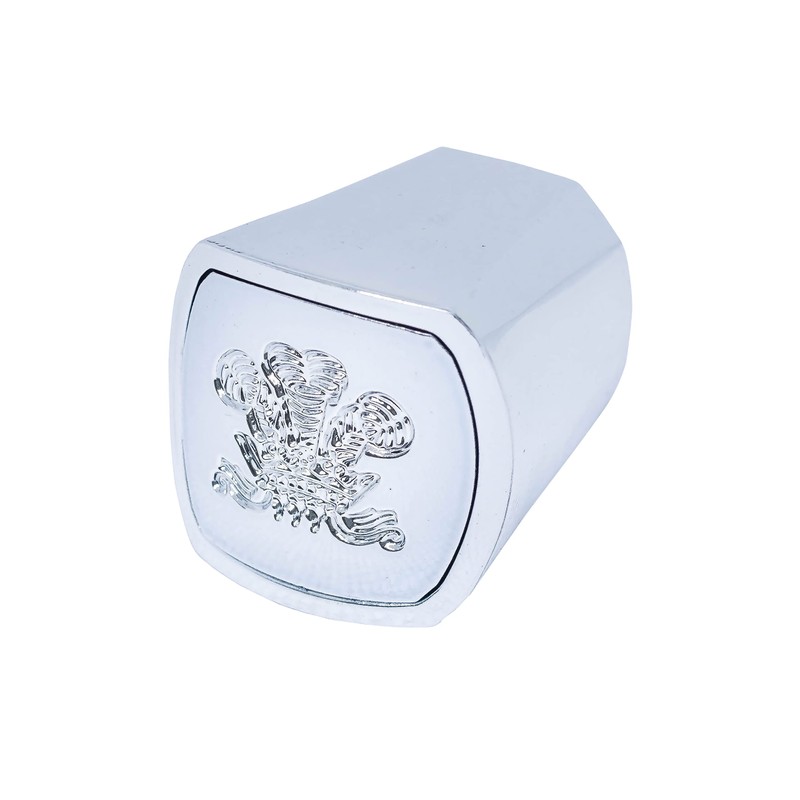 Silver Mountain Water Perfume Bottle Cap. Silver Round Plastic Cap.