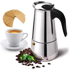 xixi-home 2020 latest coffee pot portable coffee pot stainless steel coffee filter 2 cups, 4cups,6 cups, 9 cups, 12 cups of silver, 2 styles for you (9cups)