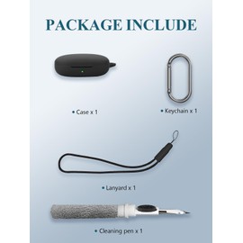 Case for 1MORE S51 Open-Back Bluetooth Headset 2024, WUNIAK Soft Silicone Protective Portable Scratch Shock Resistant Shell with Cleaner Kit & Carabiner & Lanyard，Black