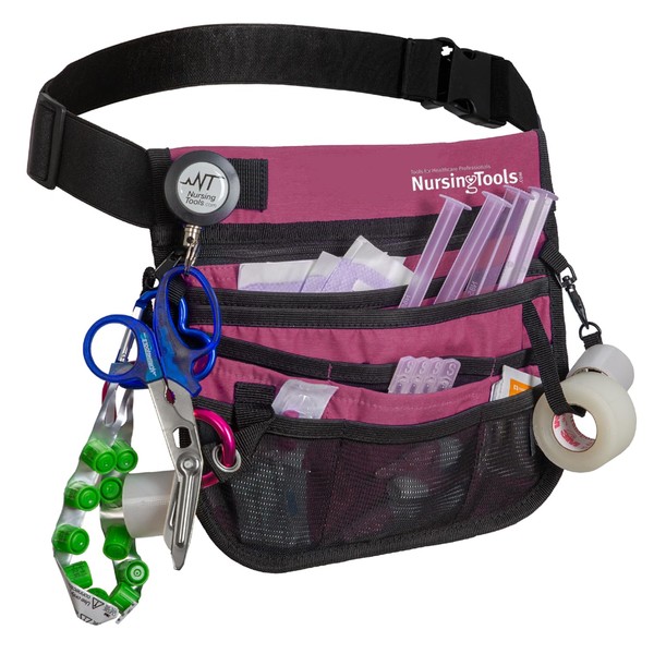 Kangapak Nurse Fanny Pack Multi Compartment Waist Organizer Tool Bag for Students, Practitioners & Medical Professionals (Purple Haze)