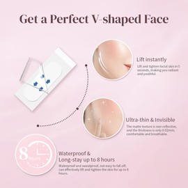 Ultra Thin Face Lifting Tapes: alta Elasticità Tiranti Viso Lifting, Ultra Sottile & Invisible Doppio Mento Tapo per Jawliner! DOKONIMO Stickers for Face & Eyes - Pack of 40