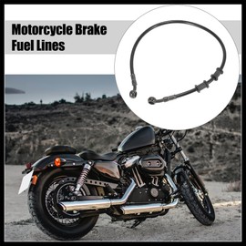 Hihaha 60cm 23.62" Motorcycle Braided Brake Clutch Oil Hoses Line Black Durable Material