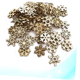 TEHAUX 4sets Wooden Craft Snowflake Ornaments Christmas Tree Decorations Hanging Snowflake Cutouts Colorbeige 100pcs*4