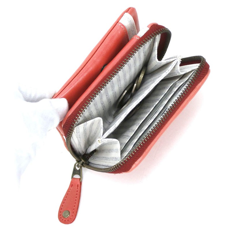 Mozu 86000 Elk Bi-fold Wallet with Coin Purse, red