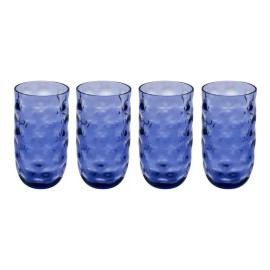 Home Ideas Set 4 Vasos High Ball Wave Acrilico 640 Ml C/u Cs-023