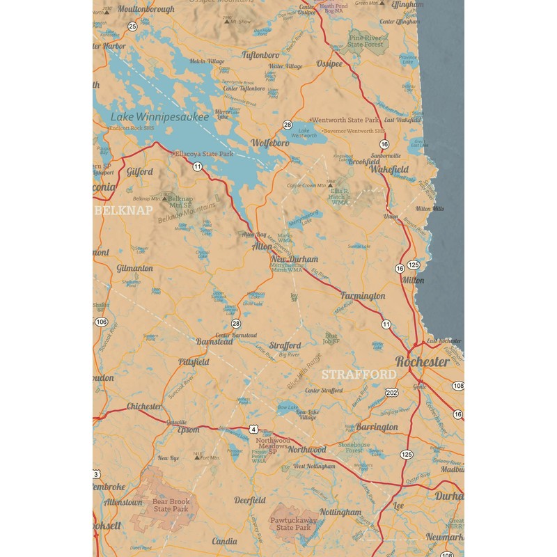 Best Maps Ever New Hampshire State Wall Map 24x36 Poster