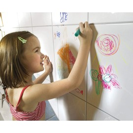 Heless 7000 - 4 Seifenmalstifte in pink, gelb, grün und blau, für abwaschbaren Malspaß und kreative Meisterwerke im Badezimmer