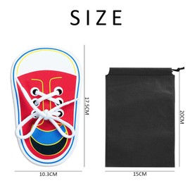 MEMOFYND Wooden Laces Exercise Board with 1 Storage Bag, Laces Exercise Board, Children's Shoelaces Learning Board, Laces Teaching Toy, Early Education Tool