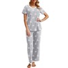 PrinStory Womens Pajama Sets 2025 Short Sleeve Pajama Sets for