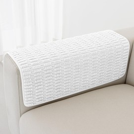 Foxdecor Sofa Arm Cover, Arm Chair Covers Set of 2, Non-Slip, Waterproof, White 20x20 inch