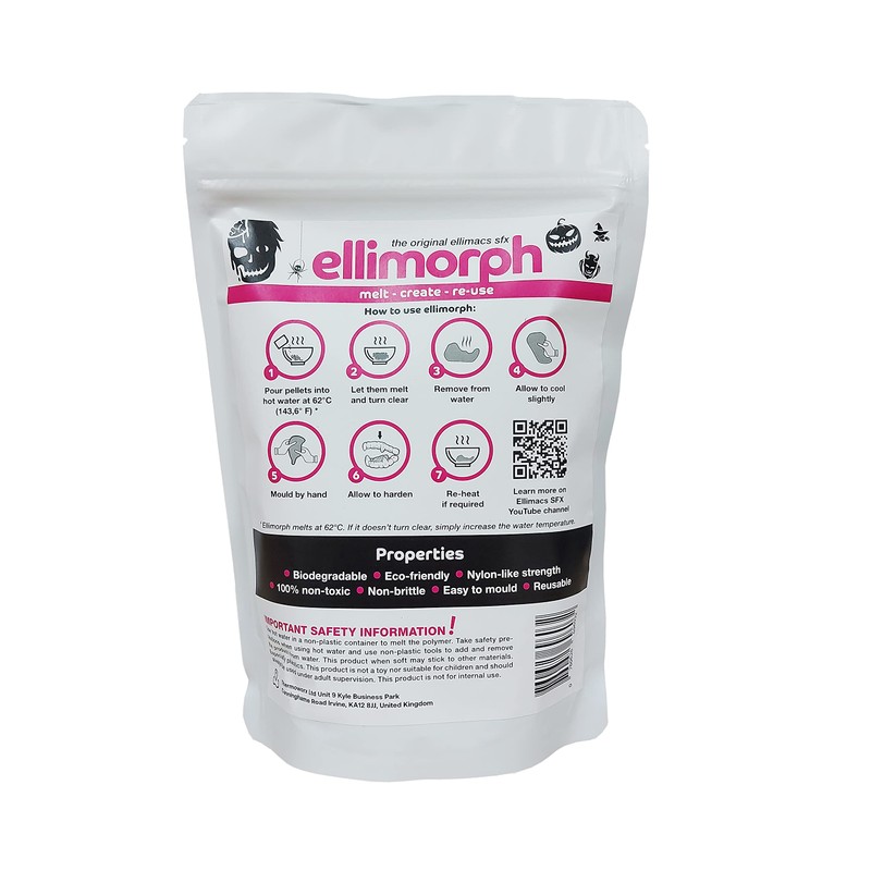 Ellimorph Ellimacs SFX Hand Mouldable Organic Pellets - White, 0.5