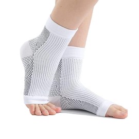 Soothe Socks for Neuropathy Pain, Sports Ankle Compression Foot Cover, Soothe socks for Neuropathy, Soothe socks for Foot, Ankle Brace Compression Support (Small/Medium, White-1 Pair)