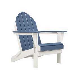 Aoodor HDPE Outdoor All-Weather Folding Adirondack Chair for Patio, Garden, Backyard, Deck Lawn Fire Pit 31.5'' (L) x 28.74'' (W) x 37'' (H) - Navy Blue
