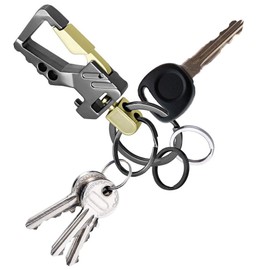 Deolven Car Key Chain, Pack of 2 Bottle Opener, Key Ring Opener for Men and Women, Multitool, Heavy Duty Keychain Gifts for Relatives and Friend, silver