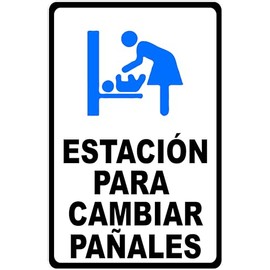 SalaGraphics Spanish Baby Changing Station Sign. 18x24