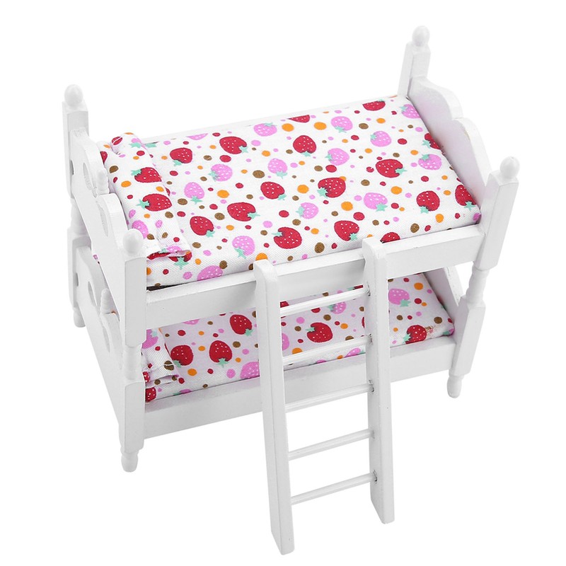 1:12 Doll House Mini Furniture Children Bedroom Model Bunk Bed