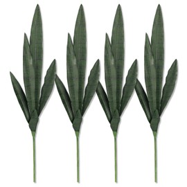 Tregefly 4 Pcs Artificial Snake Plants 30.3" Faux Agave Fake Sansevieria Artificial Silk Plastic Greenery Plant for Home Garden Office Store Indoor and Outdoor Decoration, Green