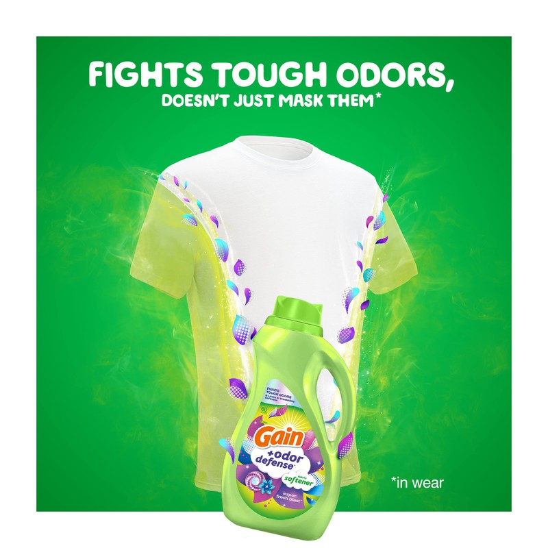 Gain Odor Defense Liquid Fabric Softener, Super Fresh Blast scent,