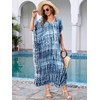 IMAGEKOPE - Traje de baño largo con estampado de caftanes