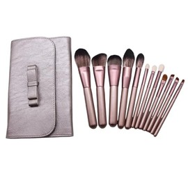 Juego completo de 12 piezas brochas maquillaje, brocha for sombra ojos en polvo, conjunto herramientas belleza                                        