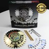 Premium Gold ISO 9001 Mexico Flag Golden Grill Badge Golden