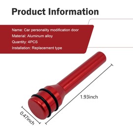 4 pomos de cerradura de puerta de carro, 4.9×1.2 cm, pasadores de extracción de puerta interior automático, cubierta de perno de elevación de puertas de aleación de aluminio, accesorios