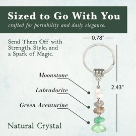 Natural Crystals Keychain Gifts for Mom, Mom Anniversary Birthday Gifts, to My Mom on My Wedding Day, Cute Unique Crystal Keyring for Mom from Daughter Son with Gift Box