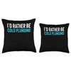 Id Rather Be Cold Plunging Ice Bath Throw Pillow