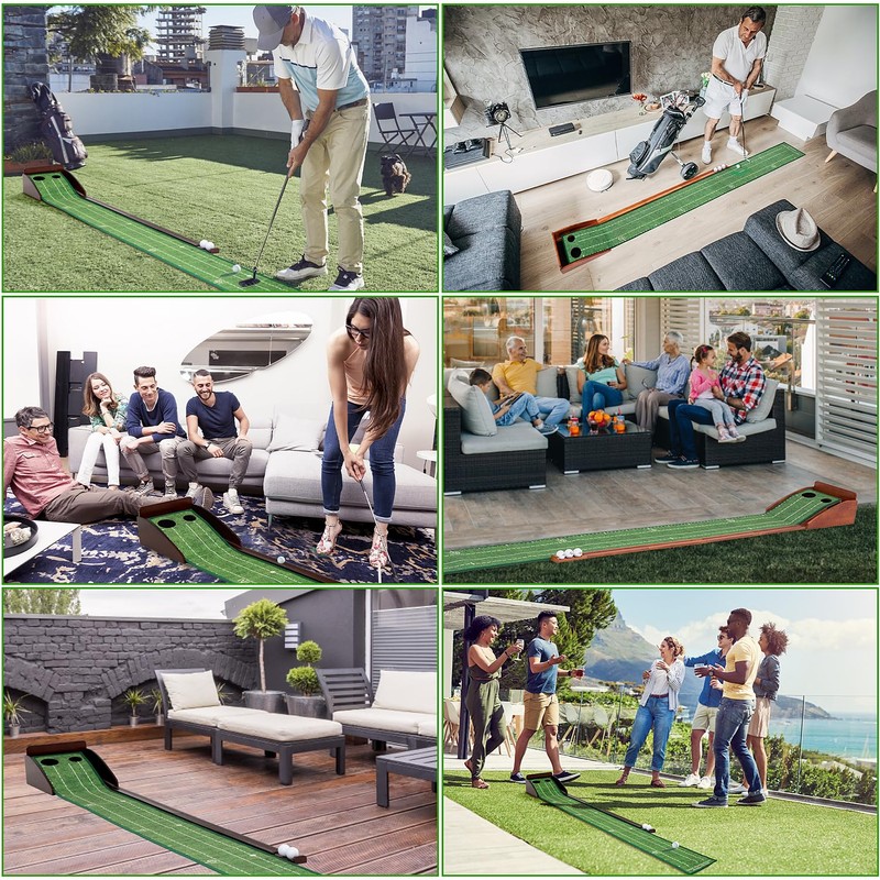 Eleko Meyar Golf Putting Mat, Portable Indoor Putting Green, includes