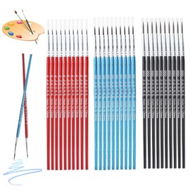 30Pcs Fine Watercolor Detail Brush, Nylon Tiny Miniature Brushes, Fine Tip Paint Brush Kit, Black/Blue/Red Micro Mini Tiny Artist Paintbrush, Detail Paint Brushes for Acrylic Watercolor Oil Painting