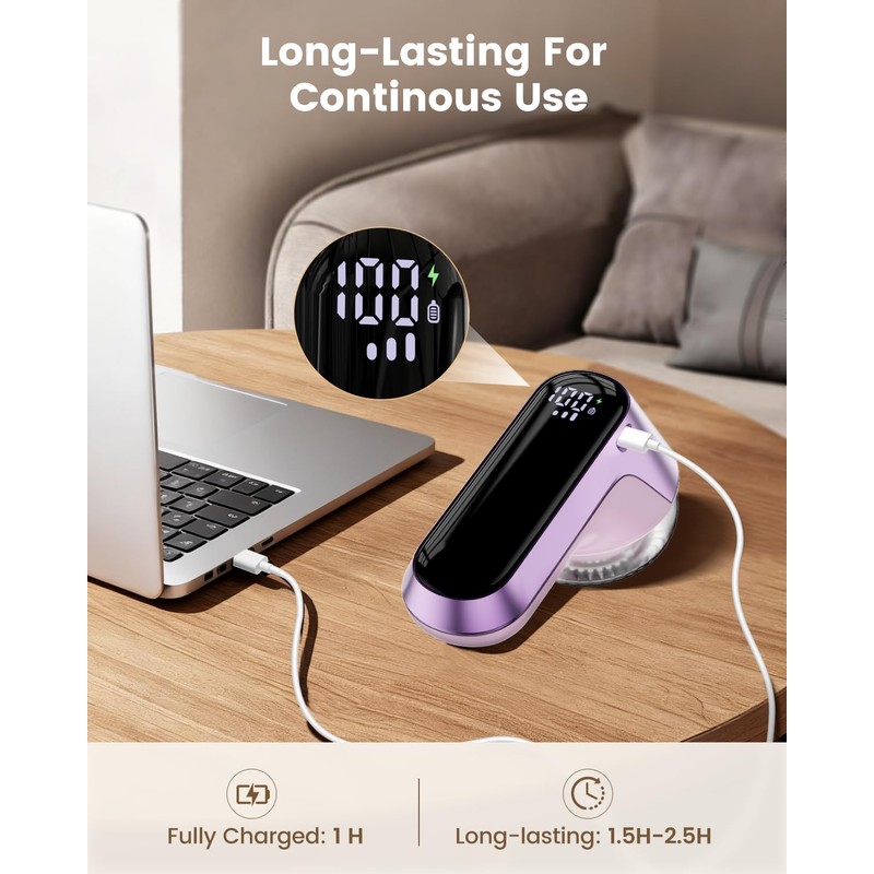 coldSky Fabric Shaver, Rechargeable Lint Shaver with Digital Display, Portable