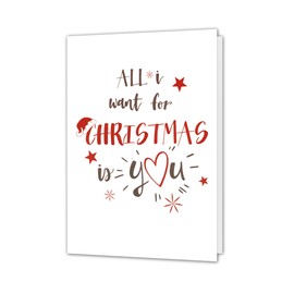 PICTALOO Christmas Card - All I Want for Christmas is You - Funny Card Christmas for Boyfriend Girlfriend Husband Wife, Merry Christmas Folding Cards Private, Love Christmas Greetings for More