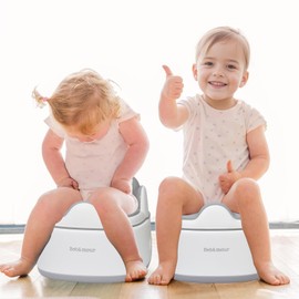 Bebamour Potty Training Toilet 3 in 1 Multi-Functional Potty Seat Detachable Baby Potty Step Stool Anti-Slip Stable Potty Training Toilet for Baby Toddler Kids(Grey)