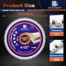 BRSCHNITT Tungsten Carbide Wood Blade 4.5inch - Wood Cutting Disc Arbor 22.23mm for Wood with Nails,Laminate,Plastic,Glass Fibre Boards,Rubber Tubes,Cement residues.(3pcs)