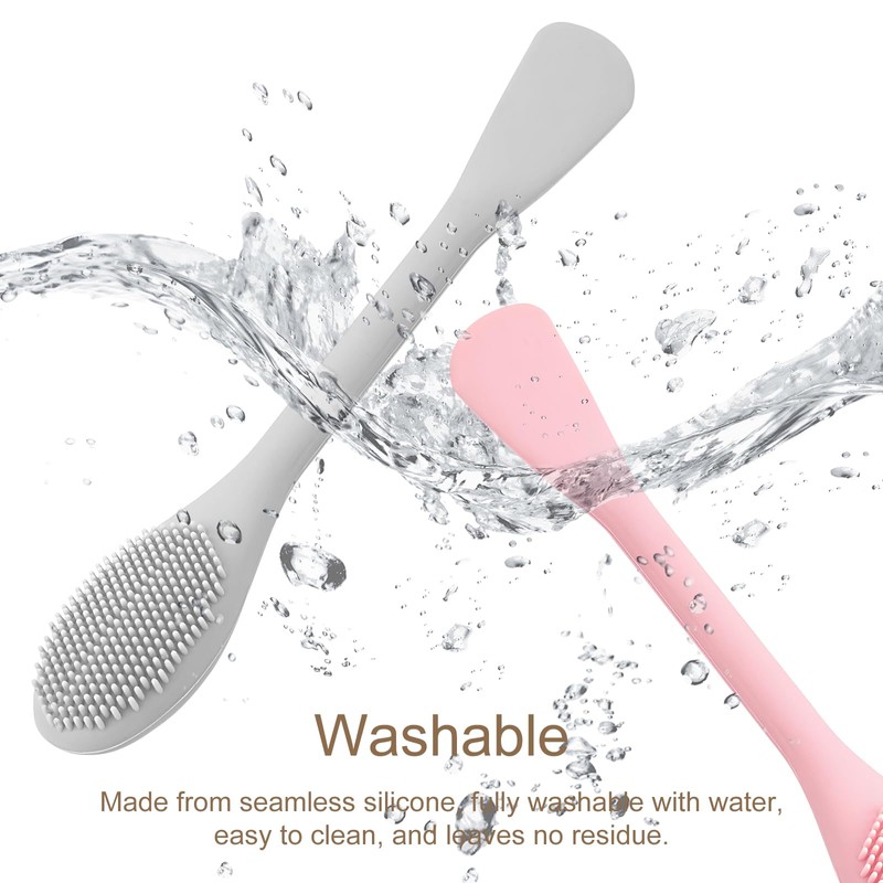 Jaasuee Silicone Face Mask Applicator: 2-Pack Facial Brushes for Mud,