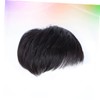 LALAFINA 2pcs Men Lifelike Overhead Replacement Block Seamless Black Hair