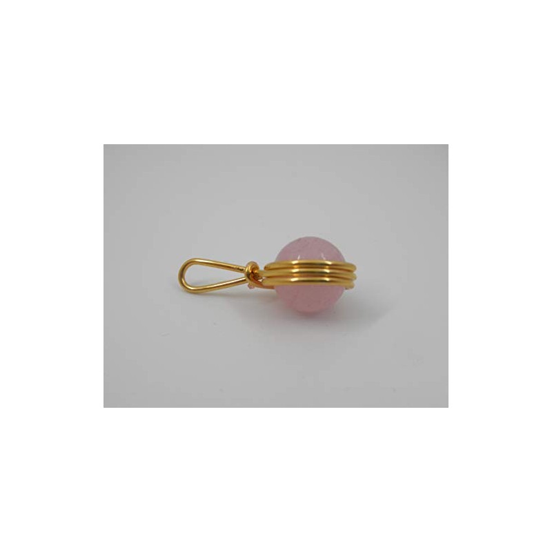 Gold-Plated Tendre Pendant with Rose Quartz Gemstone